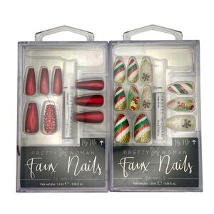 Christmas Glue-On Nails - Lot of 2